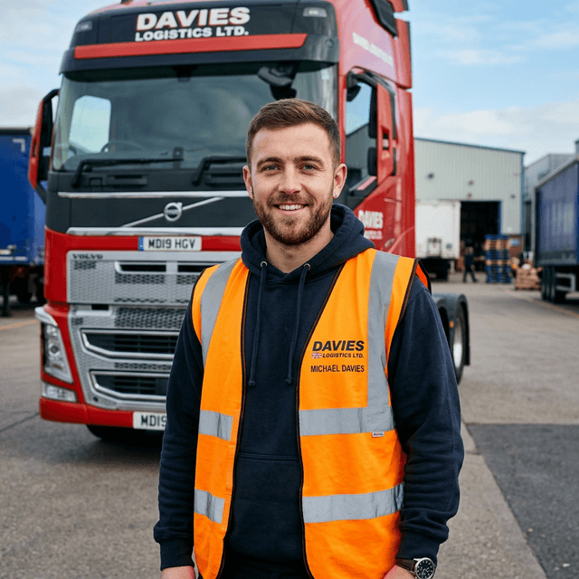 HGV driver in cab